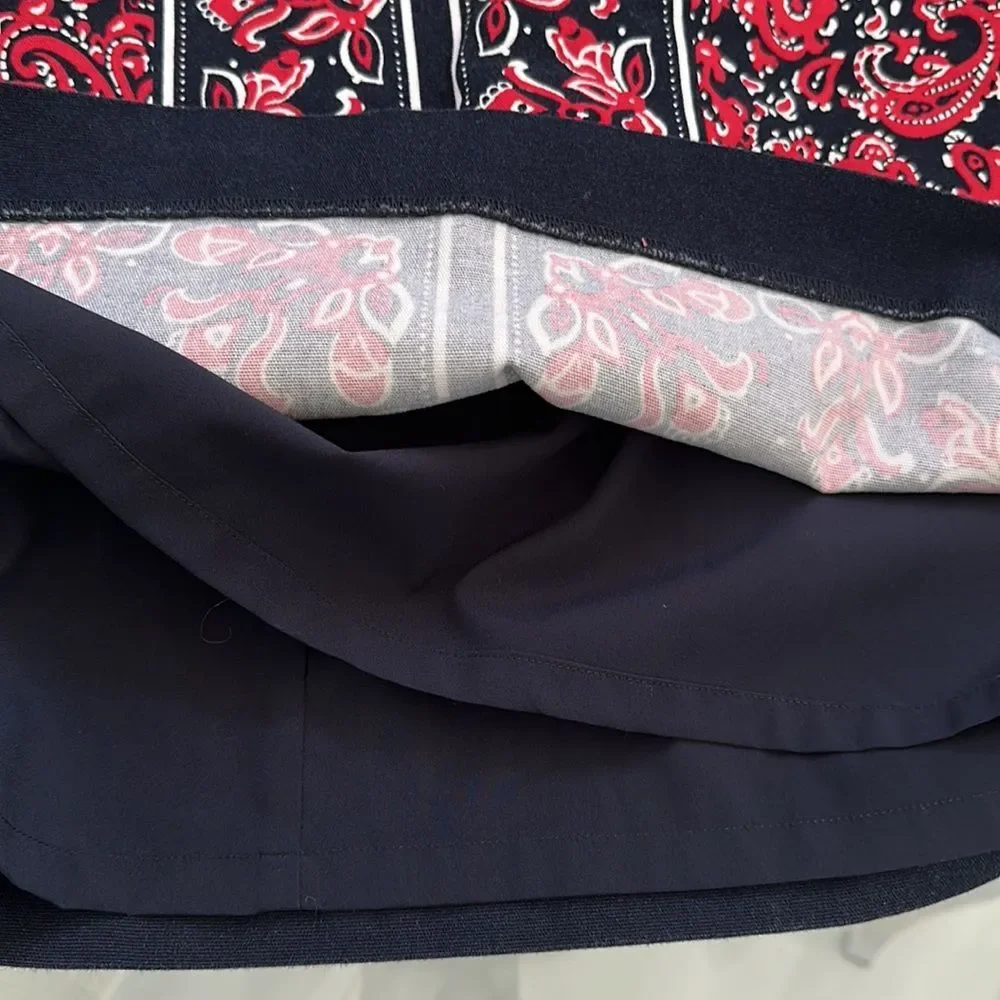 Talbots Skirt Navy/Red/White Paisley Print. Size 10